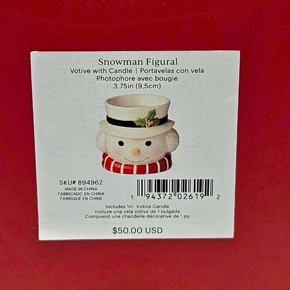 Lenox Snowman Figural Christmas Holiday Candle Holder with Tea Light Candle NIB - Picture 9 of 10